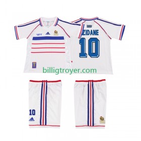 Billige Fotballdrakter Frankrike ZIDANE 10 Barn Retro Bortedraktsett 1998 Kortermet